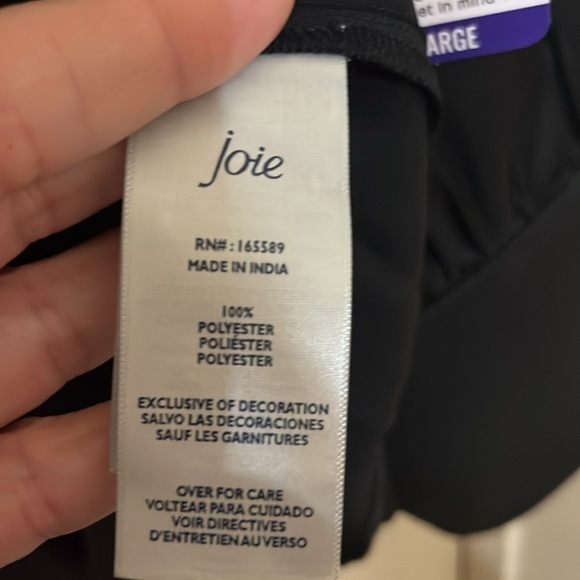 NWT Joie satin blouse XXL black - Picture 8 of 8